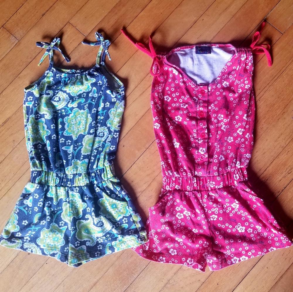 2 floral rompers